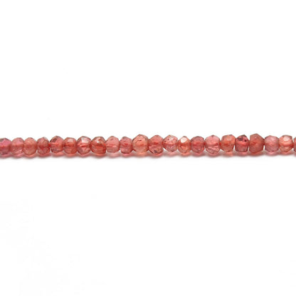 Natural garnet rondelle beads January birthstone - scale reference
