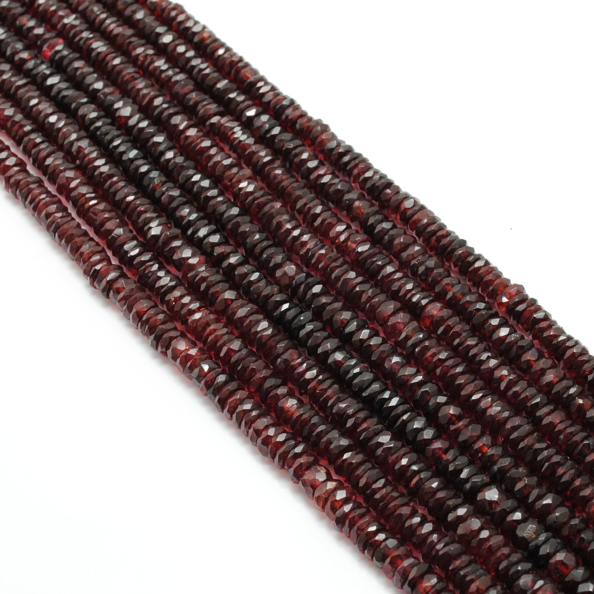 Natural garnet tyre beads 16 inch 160 pcs - overhead flat lay
