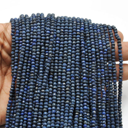 Natural lapis lazuli beads for jewelry making - scale reference