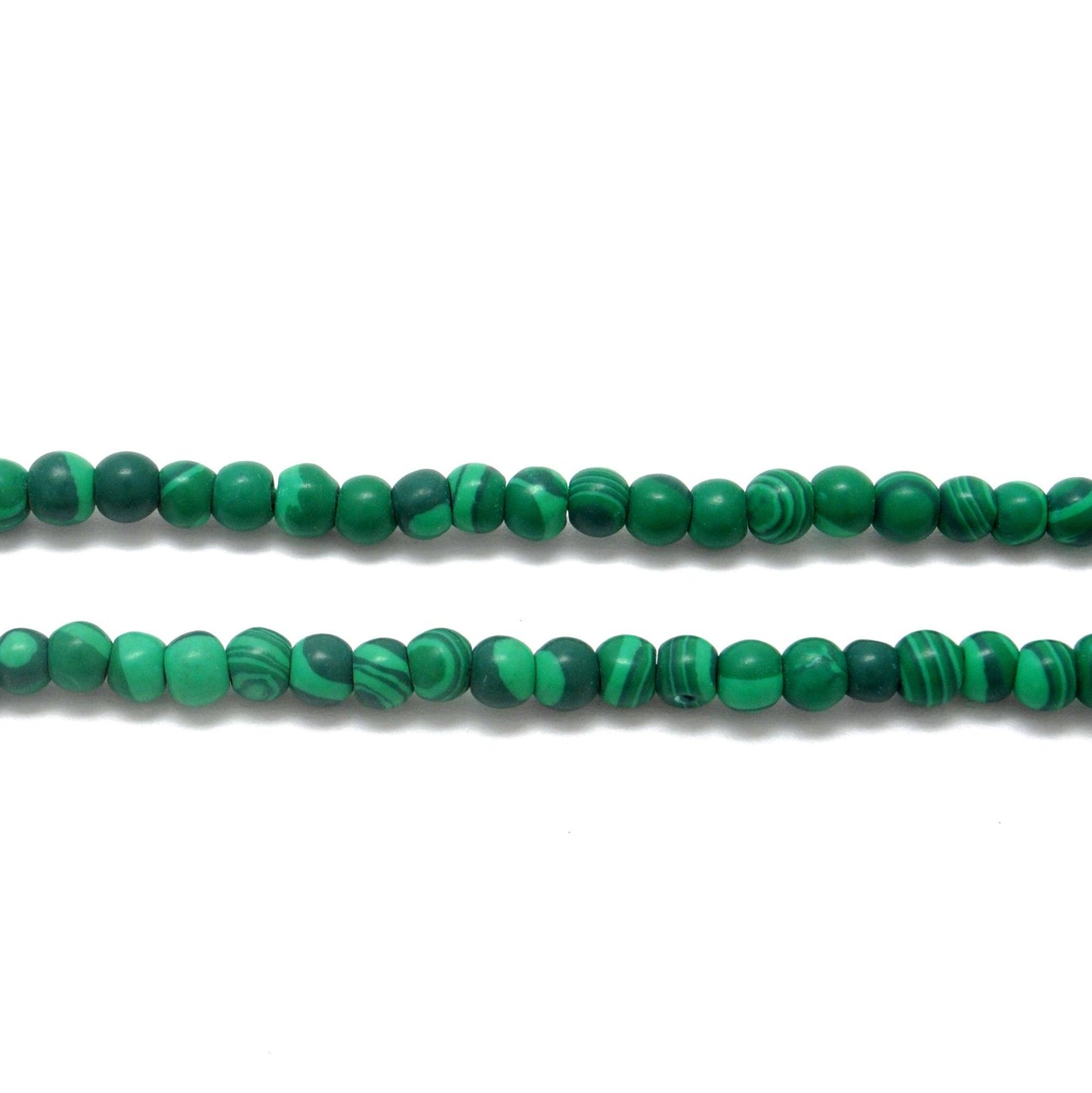 Natural malachite beads for DIY jewelry making - scale reference