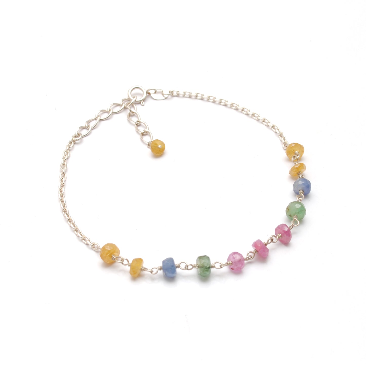 Natural Multi Sapphire Bracelet Gift for Her - Clasp Detail