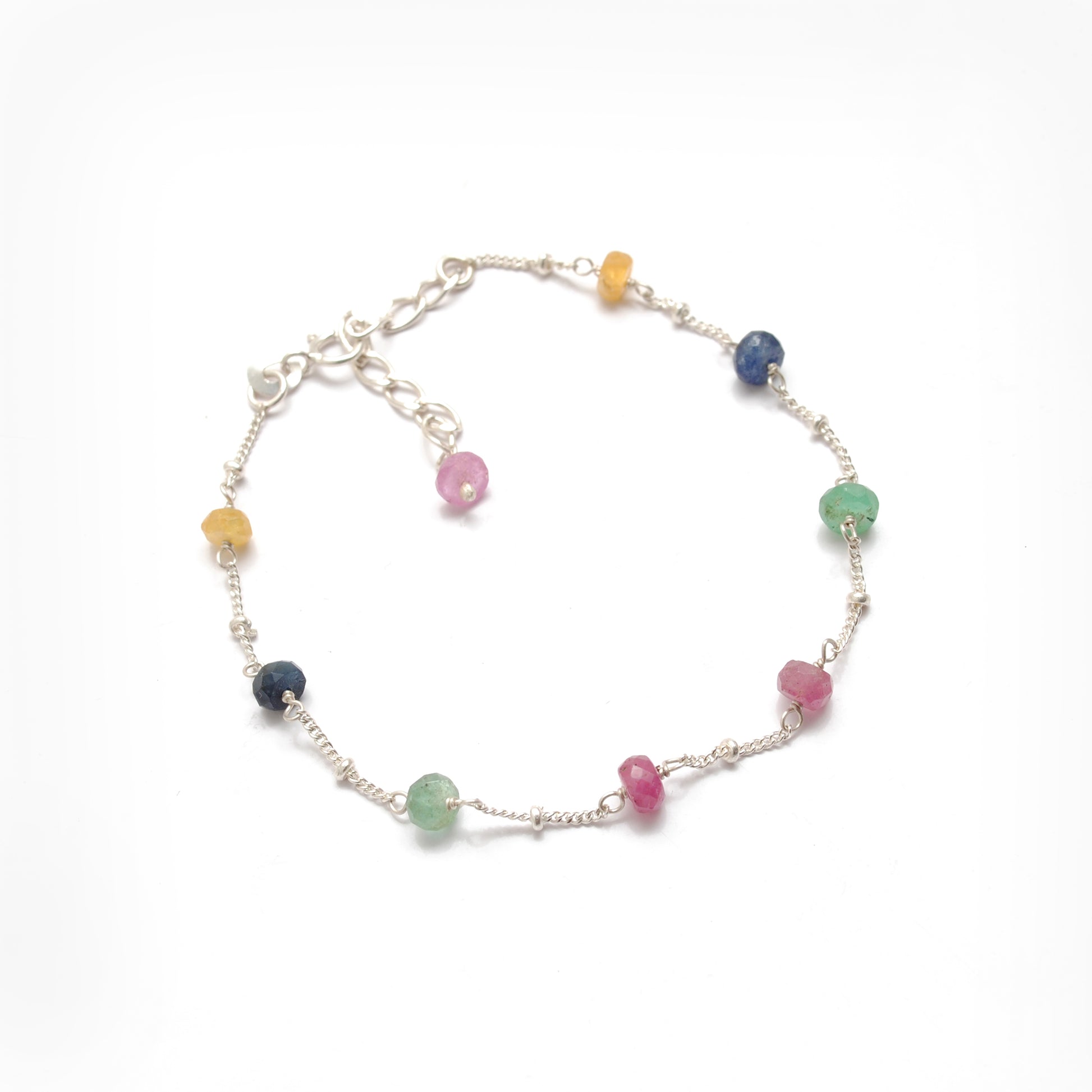 Natural Multi Sapphire Faceted Bracelet Gift for Her - Clasp Detail