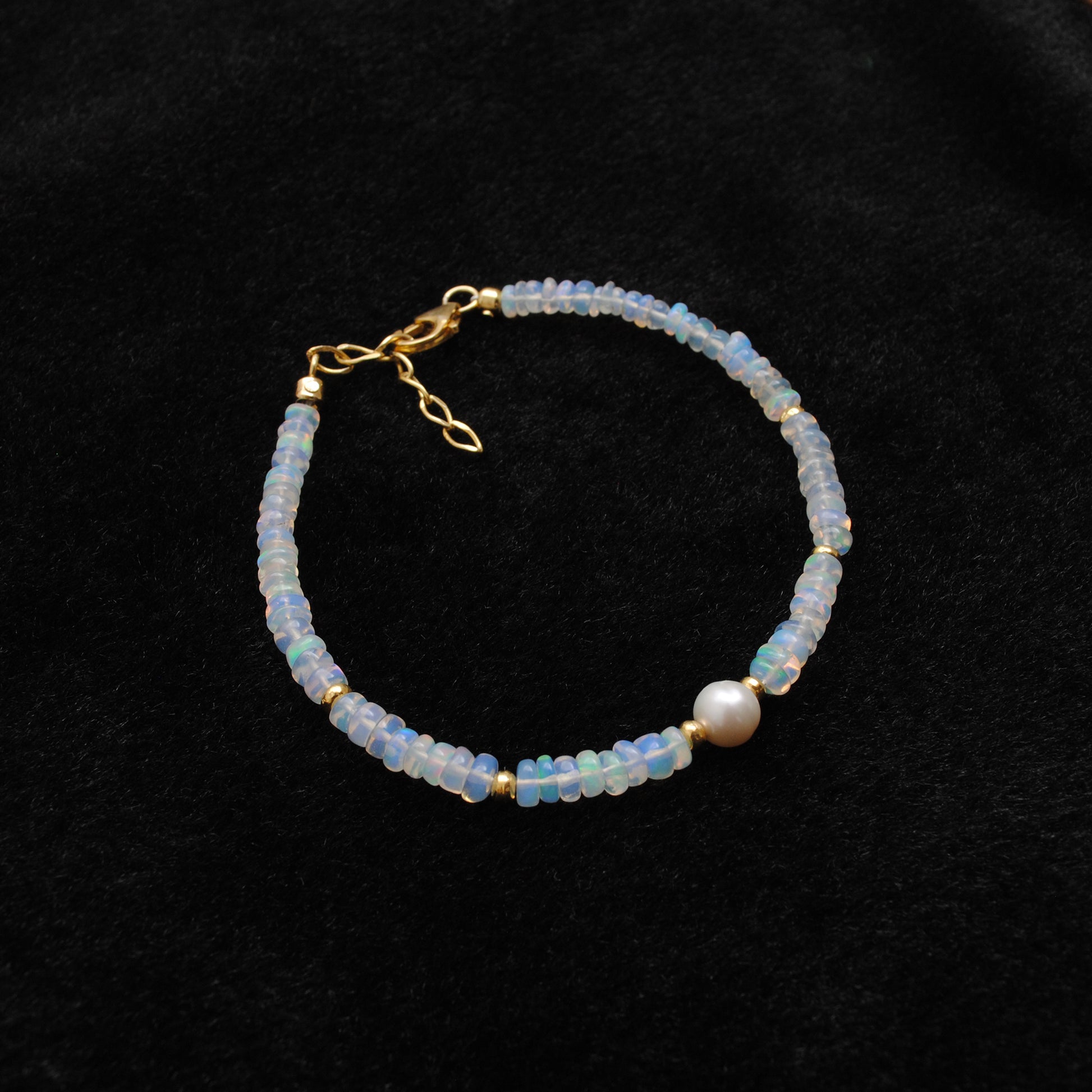 Natural Opal Pearl Bracelet Elegant Gift - Clasp Detail Jaipur