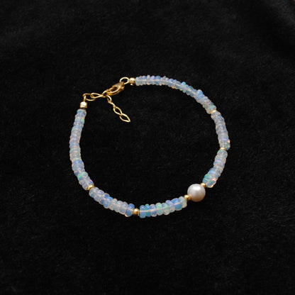 Natural Opal Pearl Bracelet Elegant Gift - Clasp Detail Jaipur