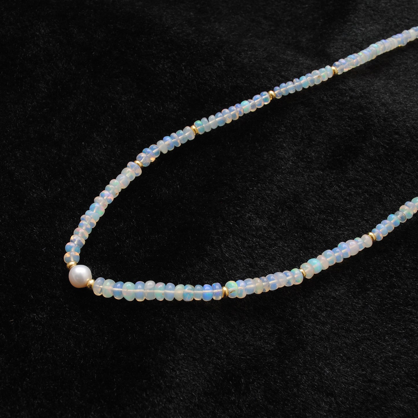 Natural Opal Tanzanite Necklace - Lifestyle Styled View