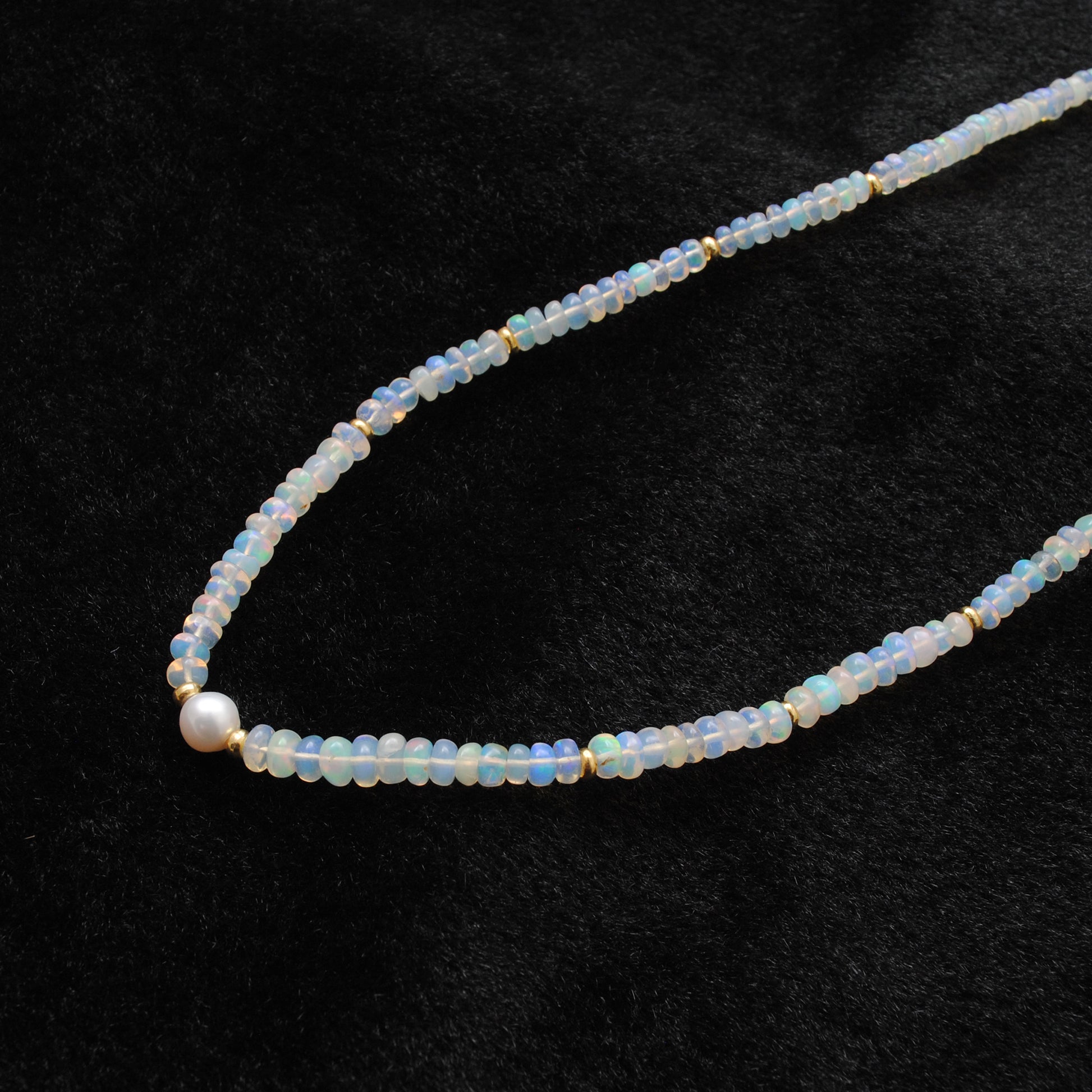 Natural Opal Tanzanite Necklace - Lifestyle Styled View