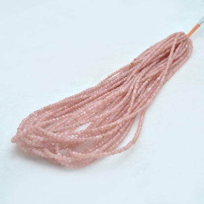 Natural peach moonstone round beads 16 inch strand - front view