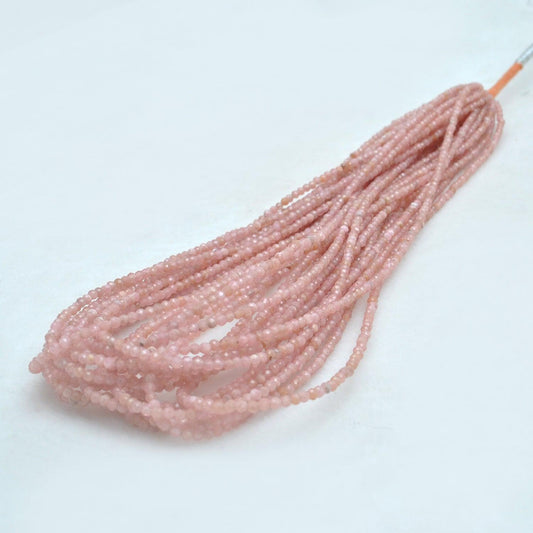 Natural peach moonstone round beads 16 inch strand - front view