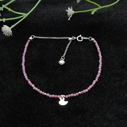 Natural Pink Tourmaline Bracelet 8.5 Inch Gift for Her - Clasp Detail