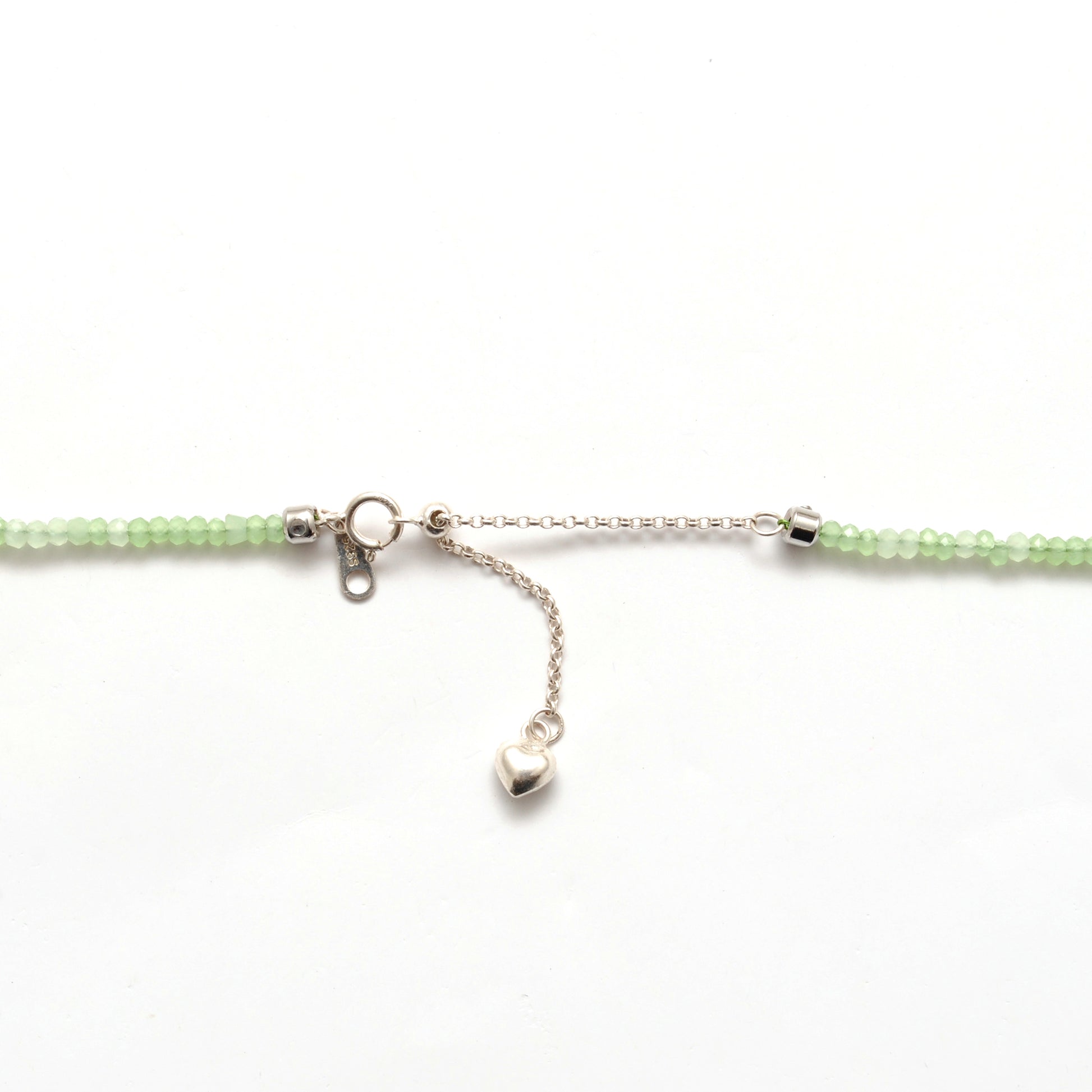 Natural Prehnite Stone Necklace - Clasp and Length Detail