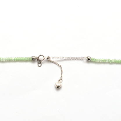 Natural Prehnite Stone Necklace - Clasp and Length Detail