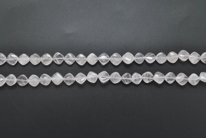 Natural rose quartz cushion beads Jaipur wholesale - scale reference
