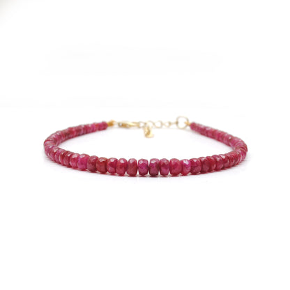 Natural Ruby Birthstone Bracelet Gift for Her - Clasp Detail