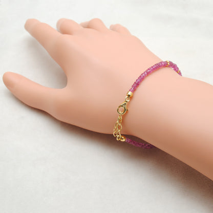 Natural Ruby Elegant Bracelet - Stacking Styled View