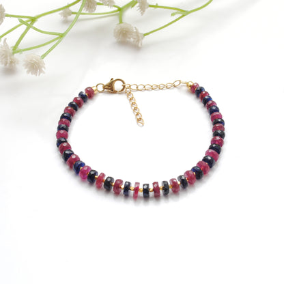 Natural Ruby Multi-Sapphire Bracelet - Lifestyle Flat Lay
