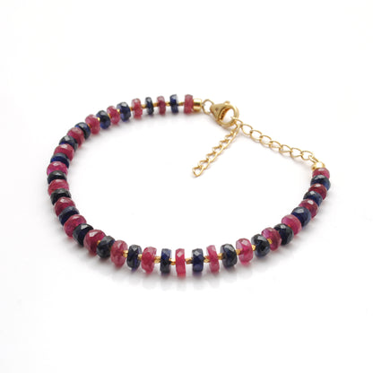 Natural Ruby Sapphire Bracelet Gift for Her - Clasp Detail