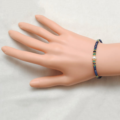 Natural Sapphire Emerald Bracelet Gift for Her - Clasp Detail