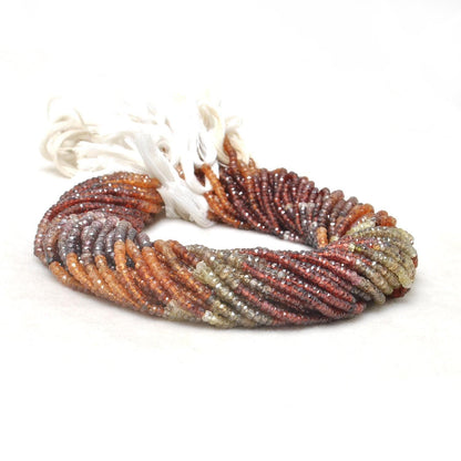 Natural sapphire rondelle beads strand side profile