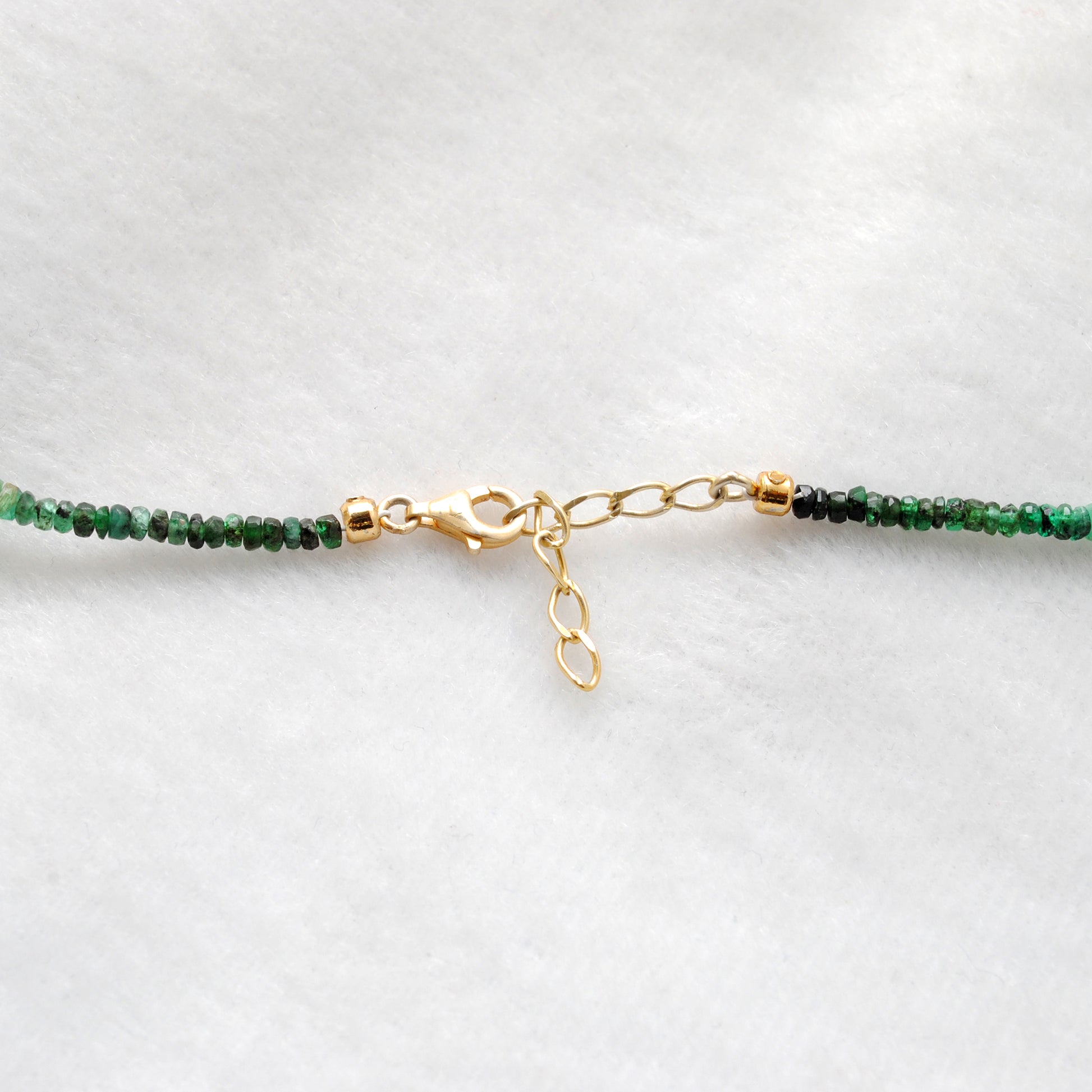 Natural Shaded Emerald Strand Necklace - Lifestyle Styled View