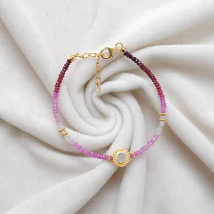 Natural Shaded Ruby Diamond Bracelet 8 Inch - Clasp Detail Jaipur