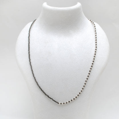 Natural Smoky Quartz Faceted Beaded Necklace - Front View Handmade