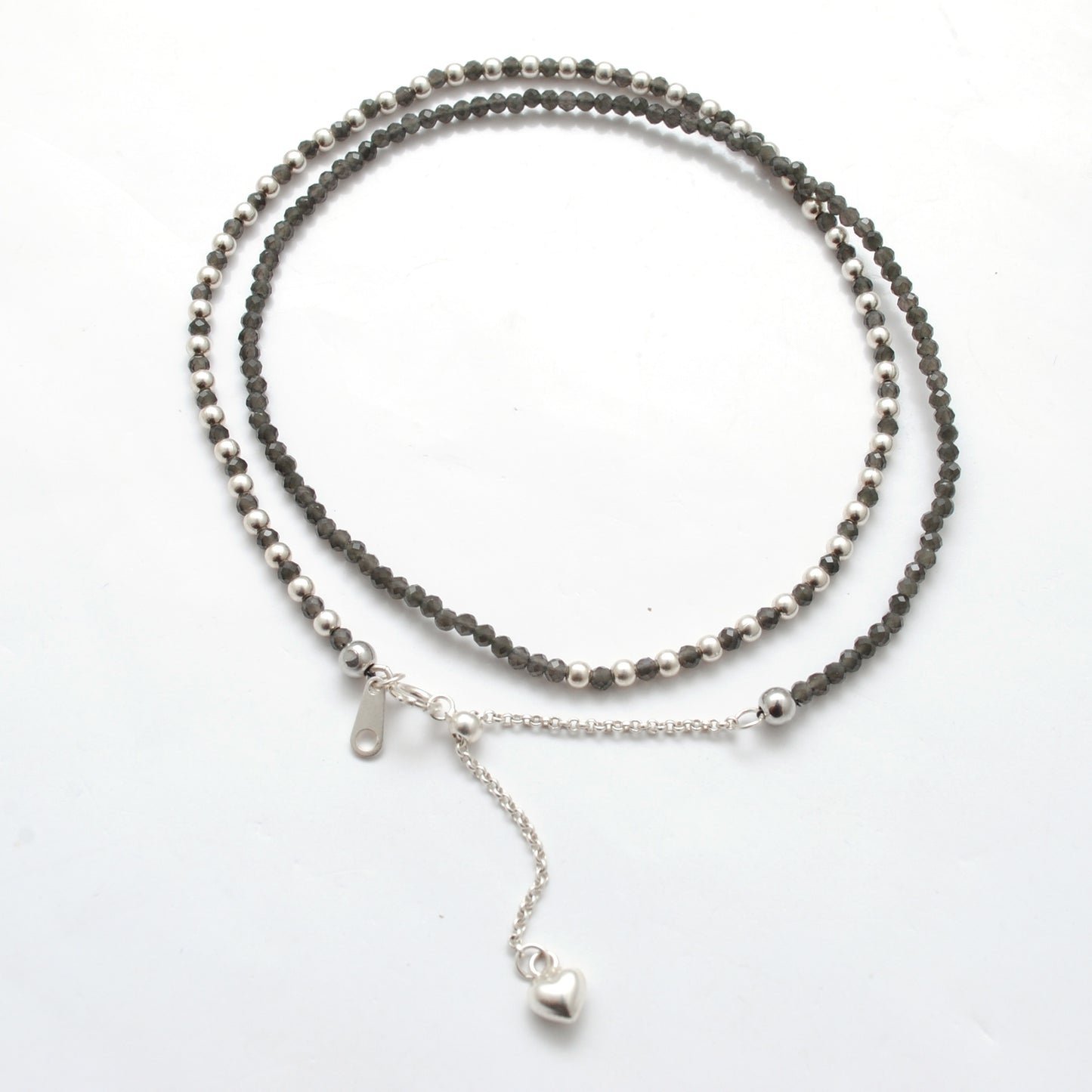 Natural Smoky Quartz Gemstone Necklace - Side Profile Handmade Jaipur