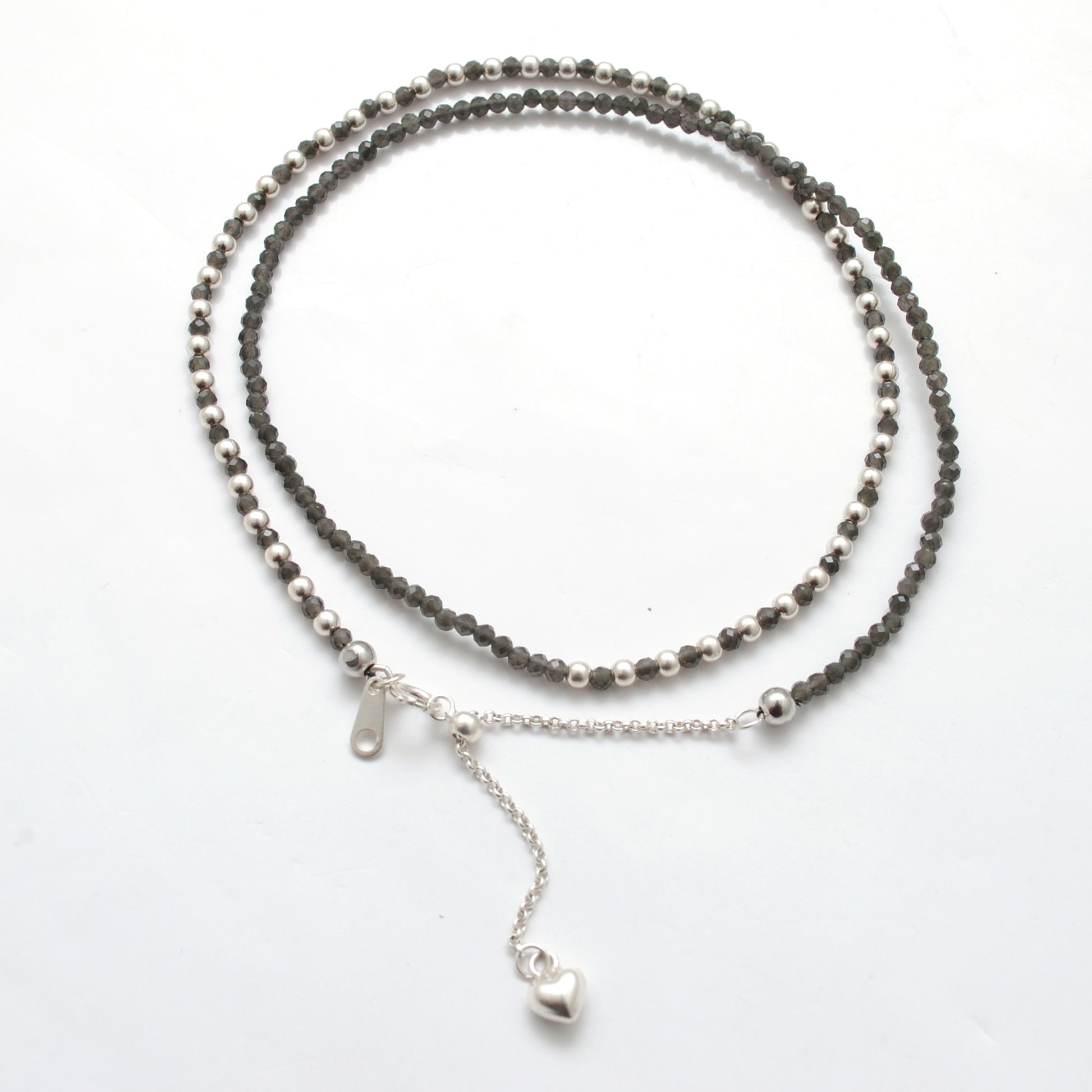 Natural Smoky Quartz Gemstone Necklace - Side Profile Handmade Jaipur