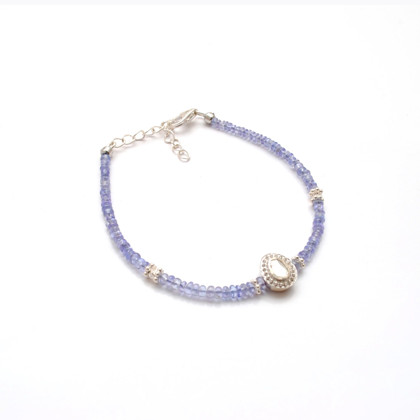 Natural Tanzanite Diamond Bracelet December Birthstone - Overhead View