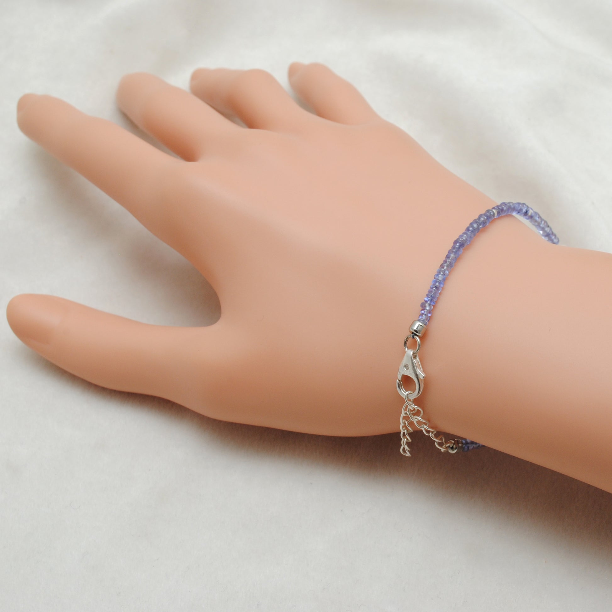 Natural Tanzanite Freshwater Pearl Bracelet Jaipur - Wrist Elegant View