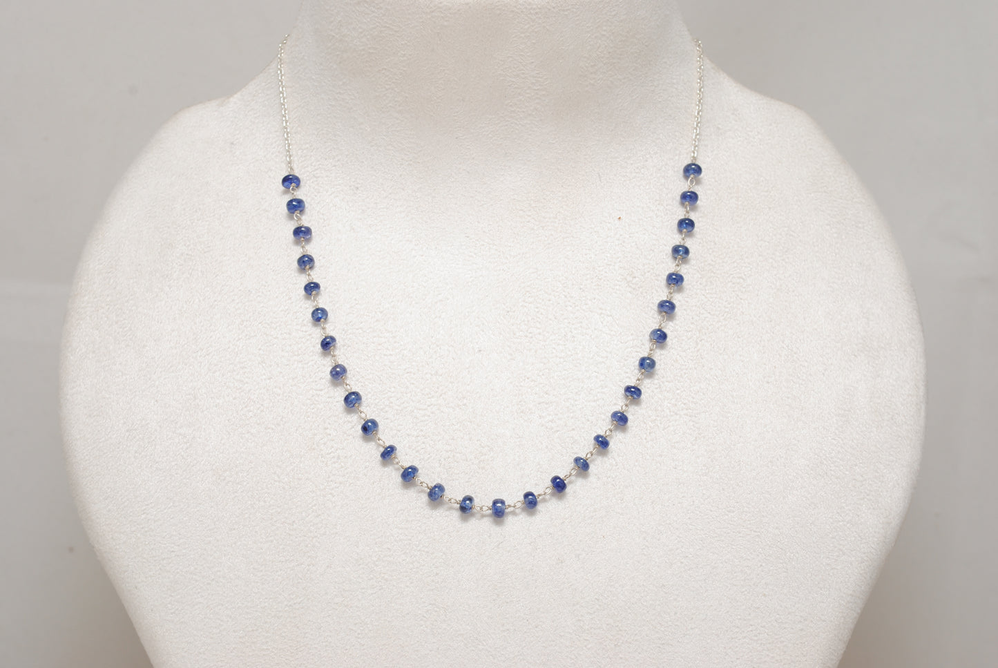Natural Tanzanite Gemstone Necklace December Birthstone - Overhead View