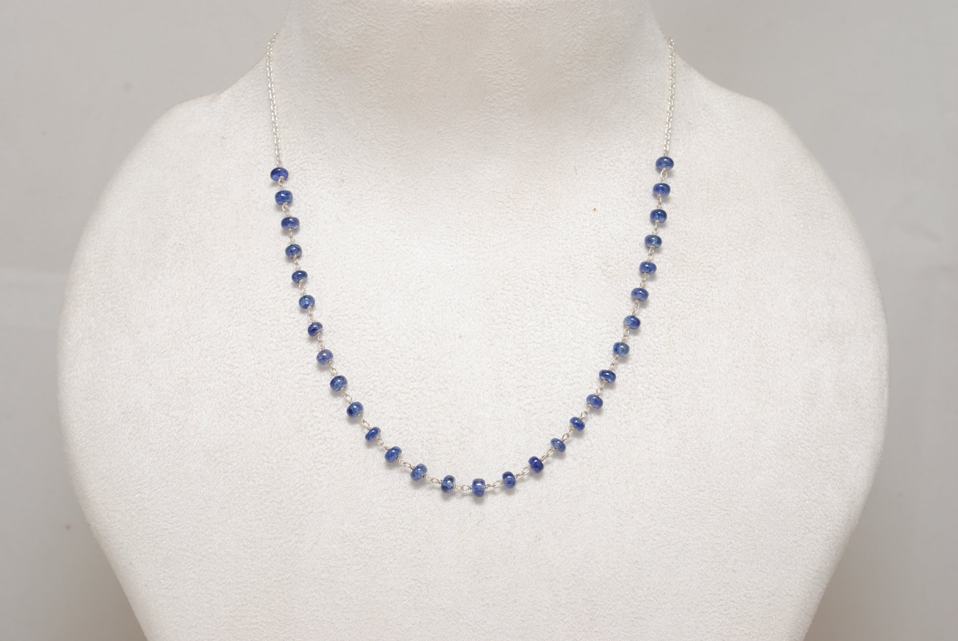 Natural Tanzanite Gemstone Necklace December Birthstone - Overhead View