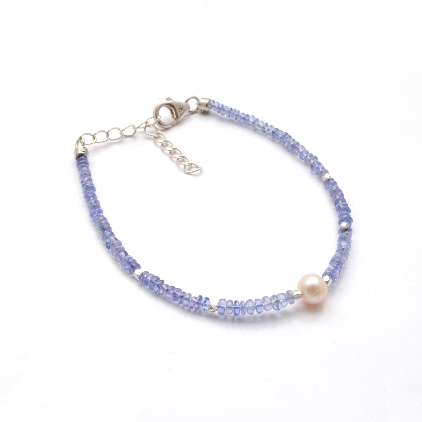 Natural Tanzanite Pearl Bracelet Gift for Her - Clasp Detail