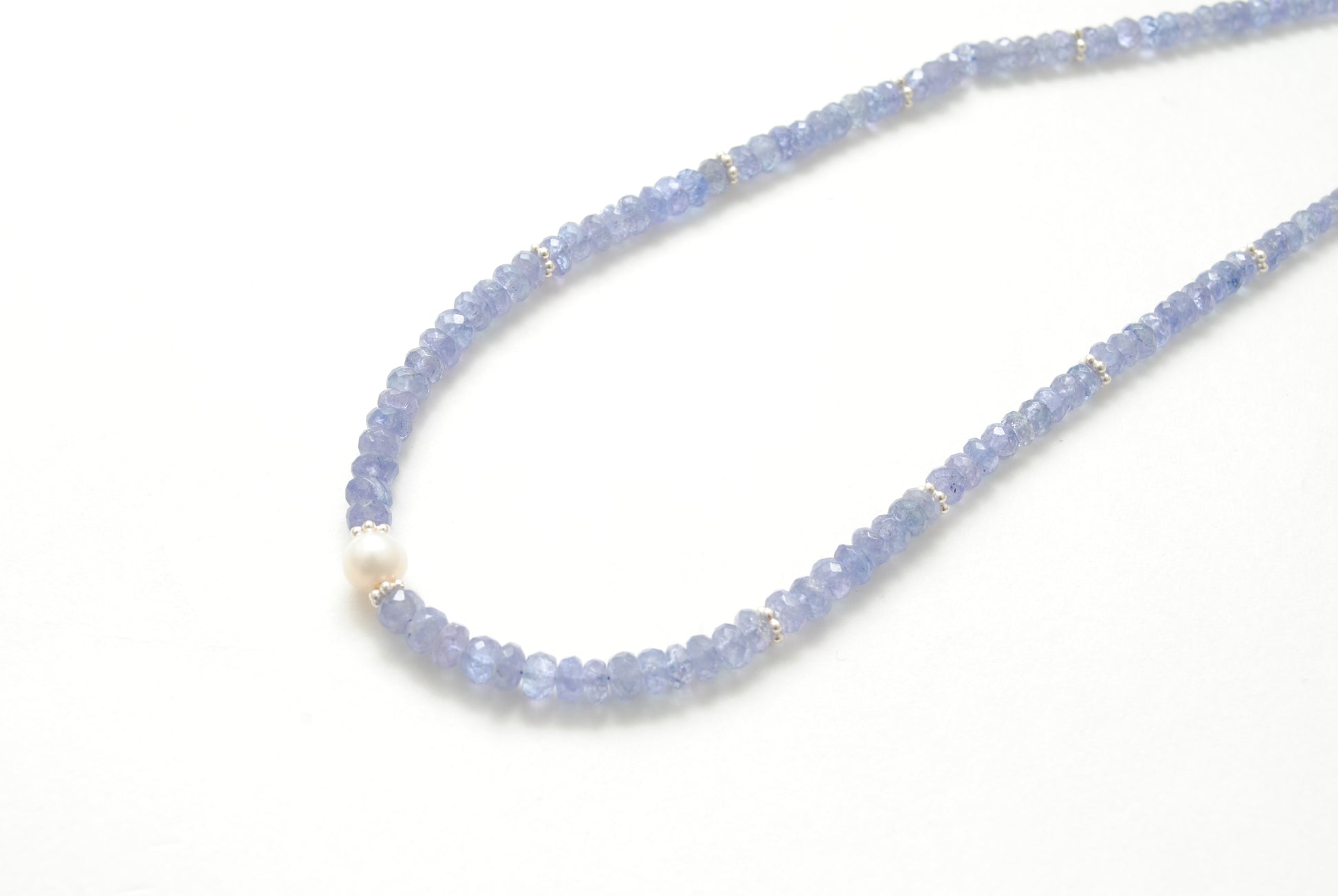 Natural Tanzanite Pearl Necklace December Birthstone Gift - Lifestyle View