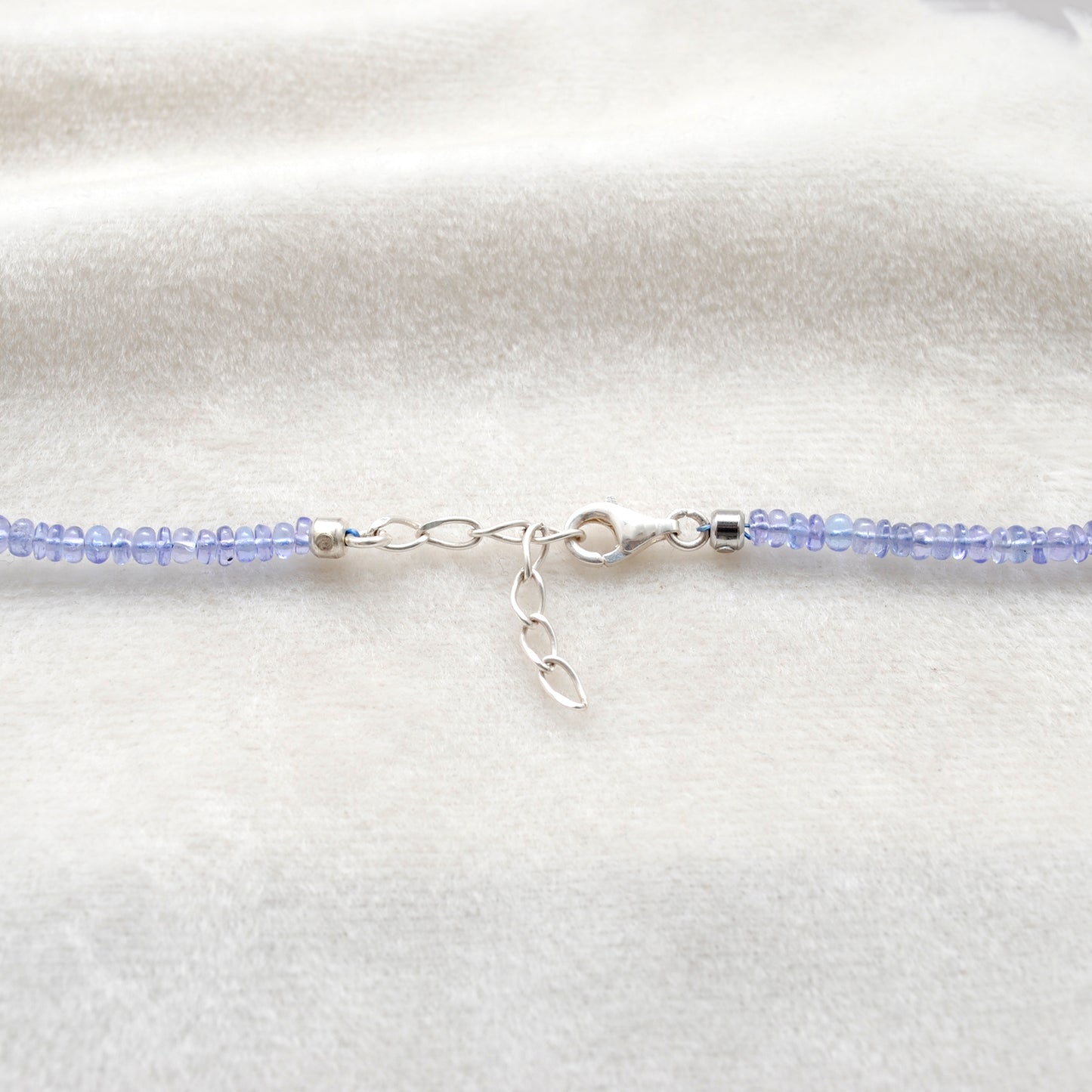 Natural Tanzanite Pearl Necklace for Women - Worn Neck View