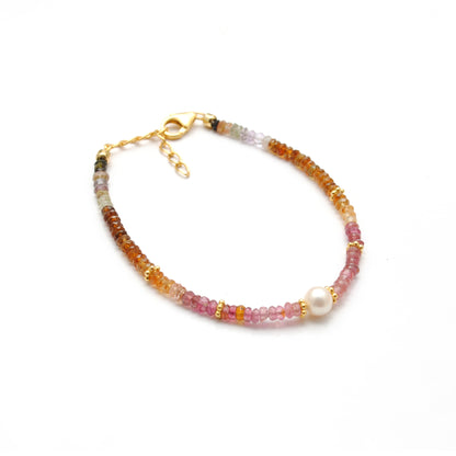 Natural Tourmaline Pearl Bracelet Gift for Her - Clasp Detail
