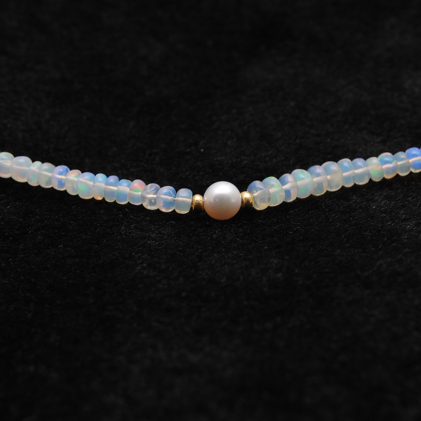 Opal Tanzanite Beaded Necklace Birthstone Gift - Clasp Detail