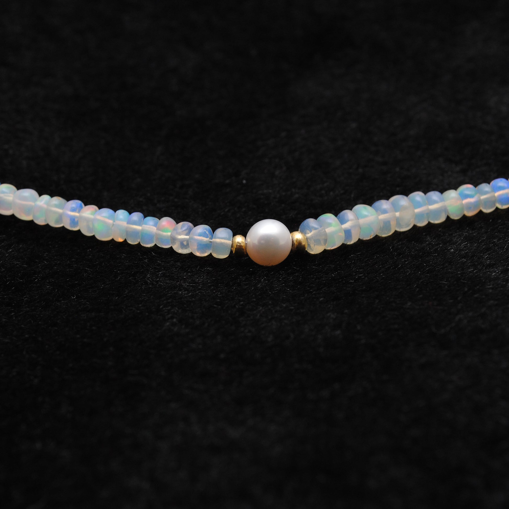 Opal Tanzanite Beaded Necklace Birthstone Gift - Clasp Detail