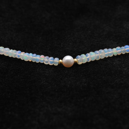 Opal Tanzanite Beaded Necklace Birthstone Gift - Clasp Detail