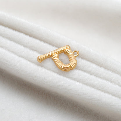 18k Solid Yellow Gold P Initial Letter Charm Pendant