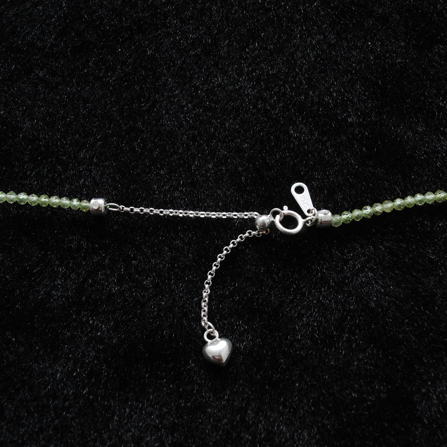 Peridot Beaded Necklace Gift for Her - Clasp and Length Detail