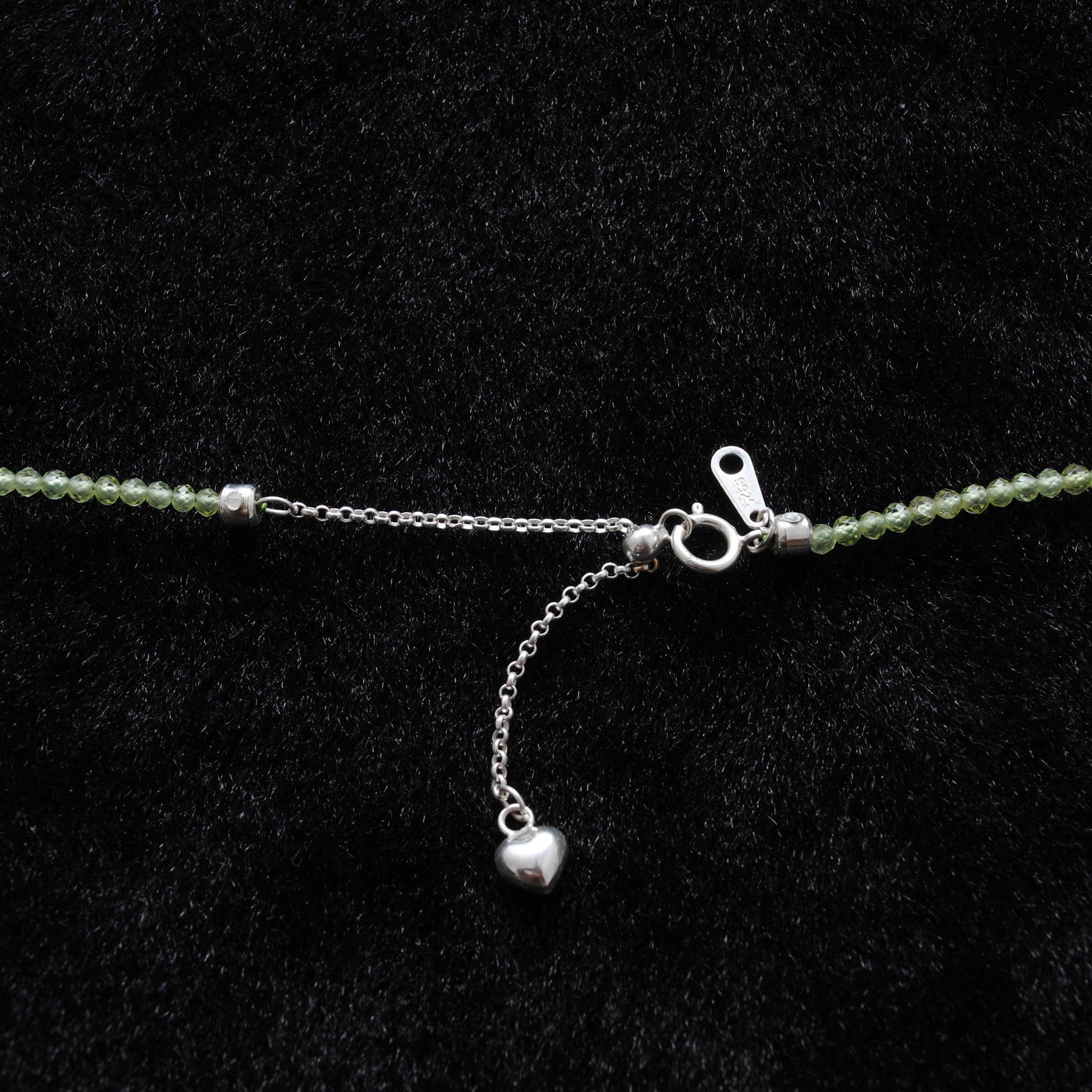 Peridot Beaded Necklace Gift for Her - Clasp and Length Detail