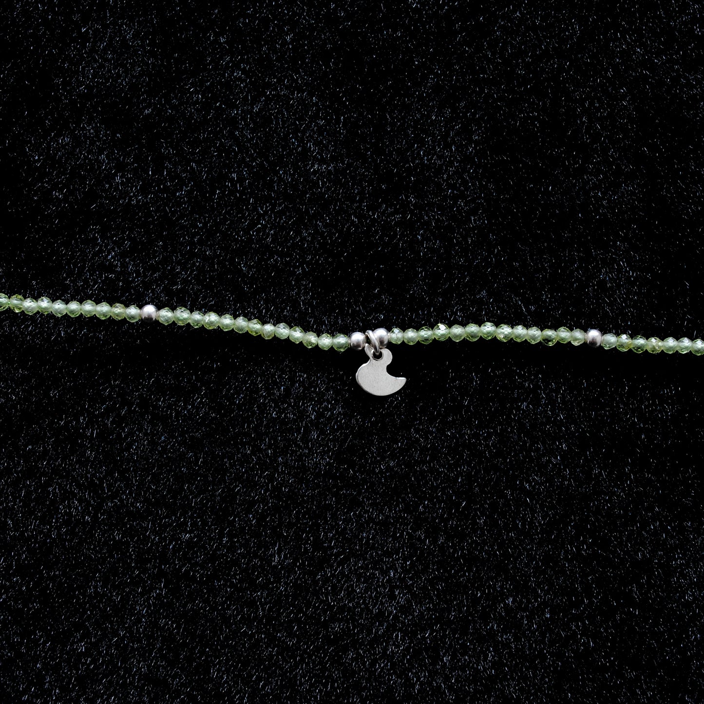 Peridot Rondelle Strand Necklace for Women - Close-Up Bead Detail