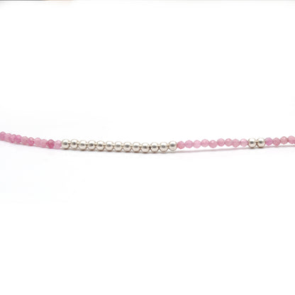 Pink Tourmaline Beaded Necklace October Birthstone Gift - Clasp Detail