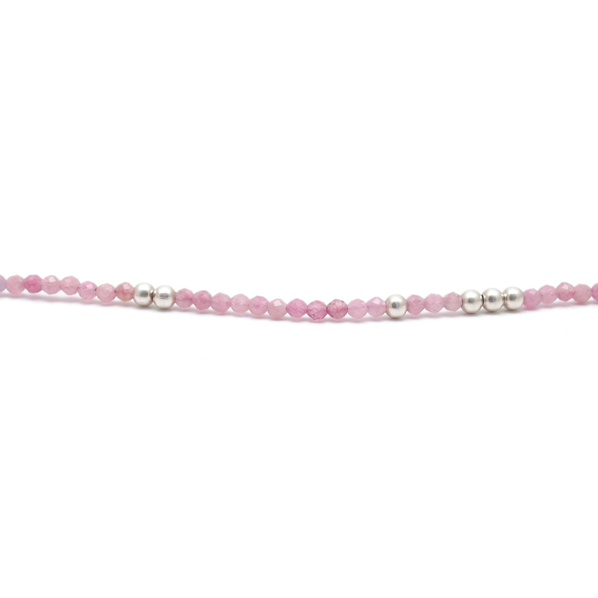 Pink Tourmaline Minimalist Necklace October Birthstone - Clasp Detail