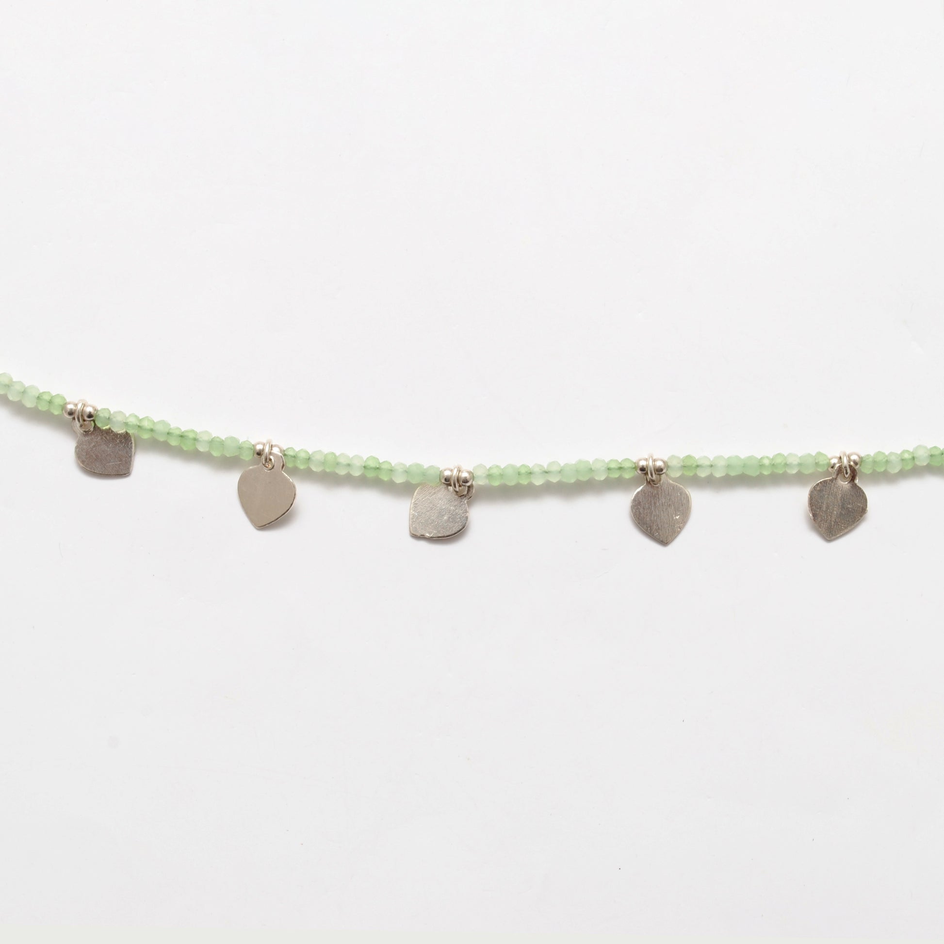 Prehnite Beaded Necklace Healing Crystal Gift - Lifestyle View