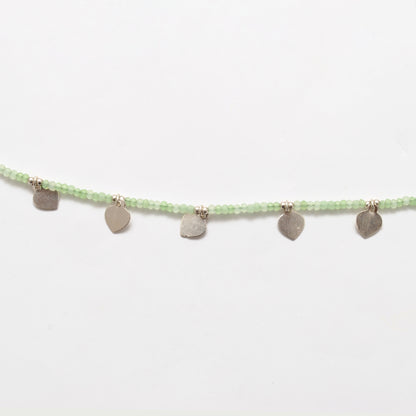 Prehnite Beaded Necklace Healing Crystal Gift - Lifestyle View