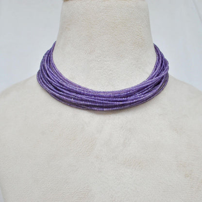 Purple amethyst rondelle beads for February birthstone jewelry