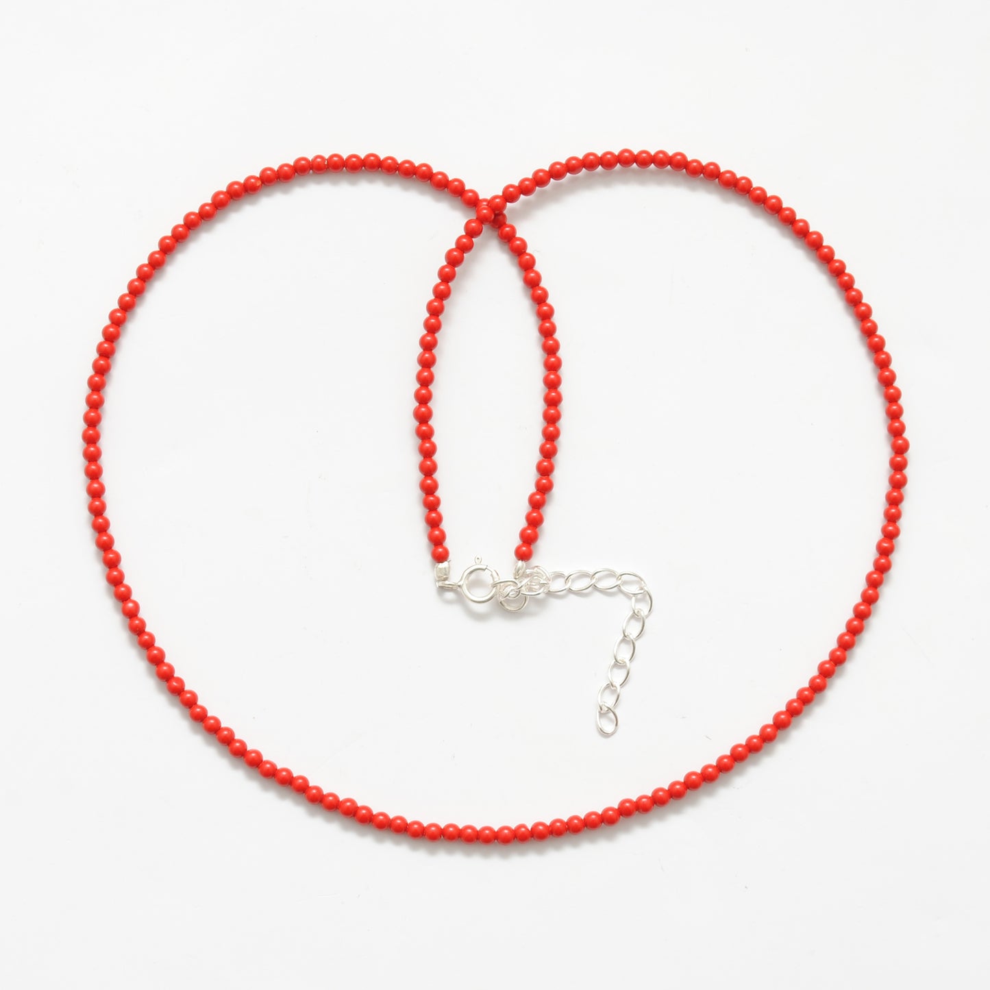Red Coral Gemstone Necklace - Clasp and Extension Detail