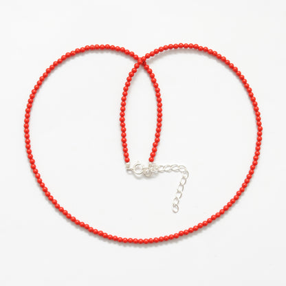 Red Coral Gemstone Necklace - Clasp and Extension Detail
