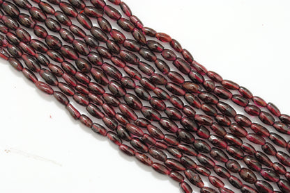 Natural rhodolite garnet drum beads 55 pcs strand display